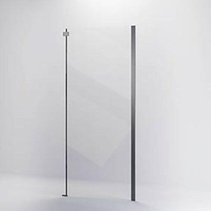 Veconi KP06GR-90-01-C4 боковая панель 90х195 см, профиль брашированный графит, стекло прозрачное