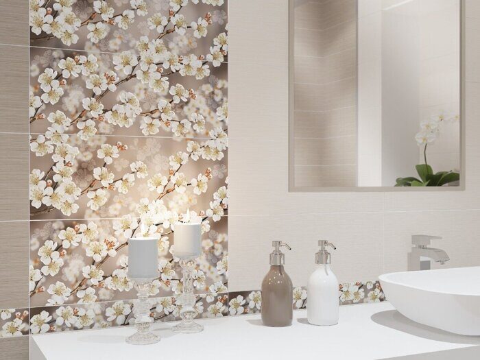 Amati Sakura панно (из 2 плиток) коричневое полуматовое 40х50см Azori