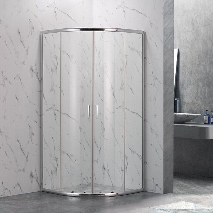 Veconi RV202-80-01-C4 душевой угол, 80х80x190 см, дверь раздвижная, профиль хром