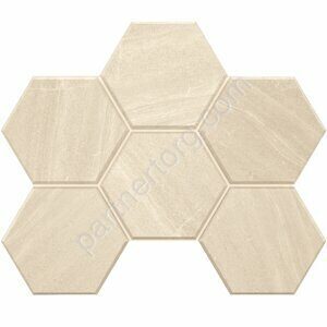 Gabbro Hexagon White GB01 белый неполированный керамогранит 29х25см Estima Мозаика