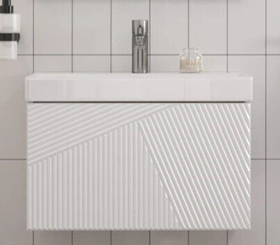 Edge 60.1Y Velvex подвесная тумба белая для ванной комнаты с керамической раковиной  9696-60