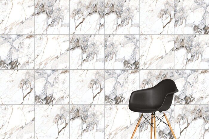 Marble-X бреча капрайа белый R9 керамогранит лаппатиров 60х60см Vitra