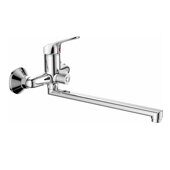 HB2216 Haiba Смеситель для ванны одноручный длинный S-обр. излив, хром