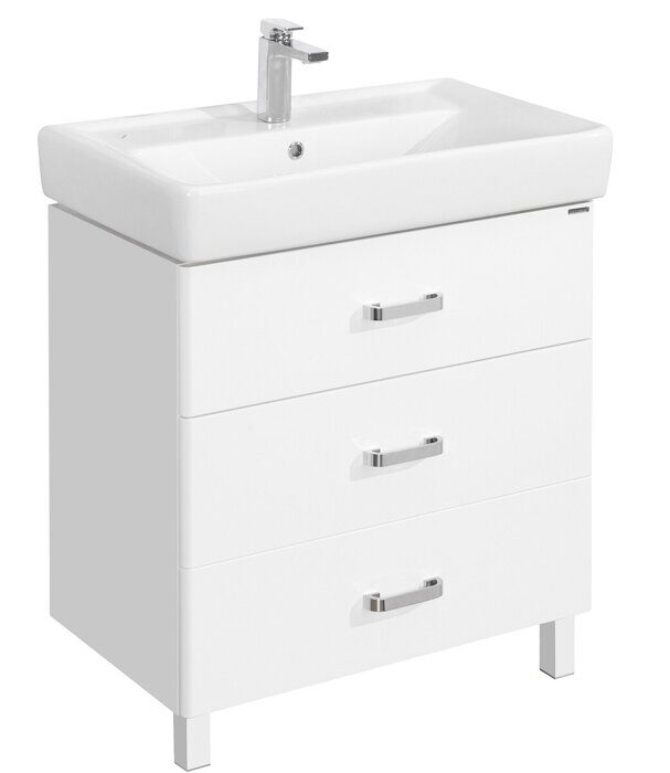 Америна 60 М см тумба напольная белая для ванной комнаты с раковиной Тигода 60 Aquaton