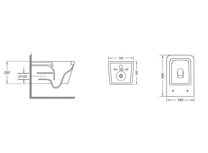 Grossman GR-4404SQ подвесной безободковый унитаз Торнадо белый с сидением