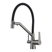 Raglo R80.62.09 смеситель для кухни со съемным изливом на магните и подключением фильтра питьевой воды, графит