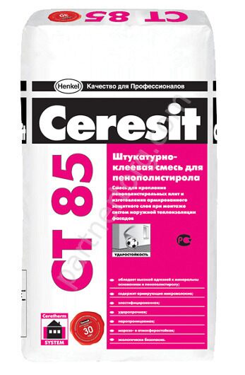 Смесь штукатурно-клеевая для плит из пенополистирола Церезит CT85, 25 кг