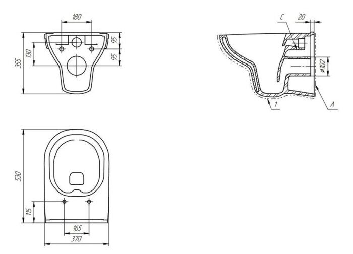 CITY Clean On унитаз подвесной безободковый с плоским быстросъемным сидением, с микролифтом
