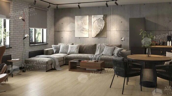 Кипарисовая кварц-виниловая клеевая плитка Grand Sequoia LVT Alpine Floor ECO 11-2602