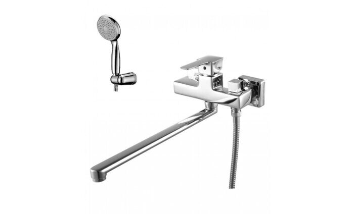 Basis LM3617C, смеситель для ванны и душа с плоским изливом, хром Lemark