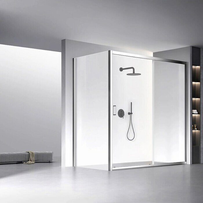 Veconi KP13-120-01-C5 боковая панель 120х195 см, профиль хром, стекло прозрачное