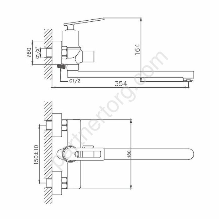 HB22589 Haiba смеситель для ванны хром