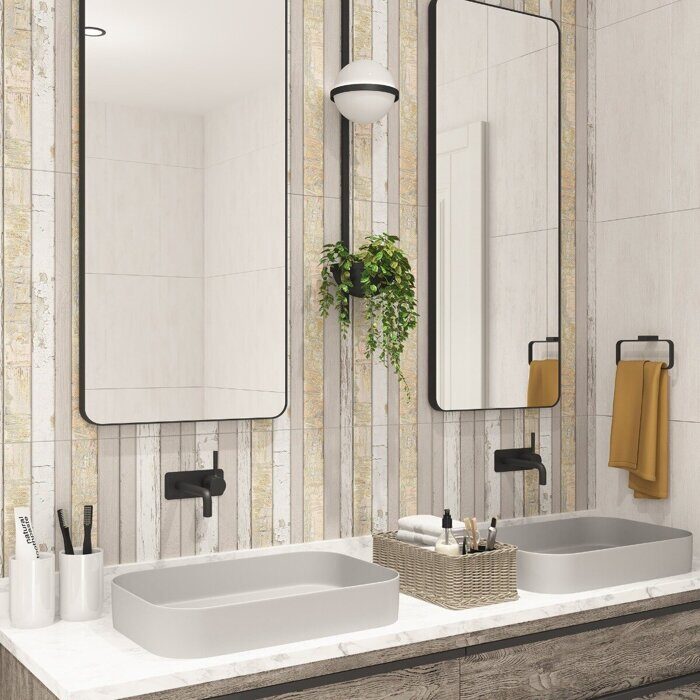 Scandi Style Grey декор цветной полуматовый sugar-эффект 31х63см Azori