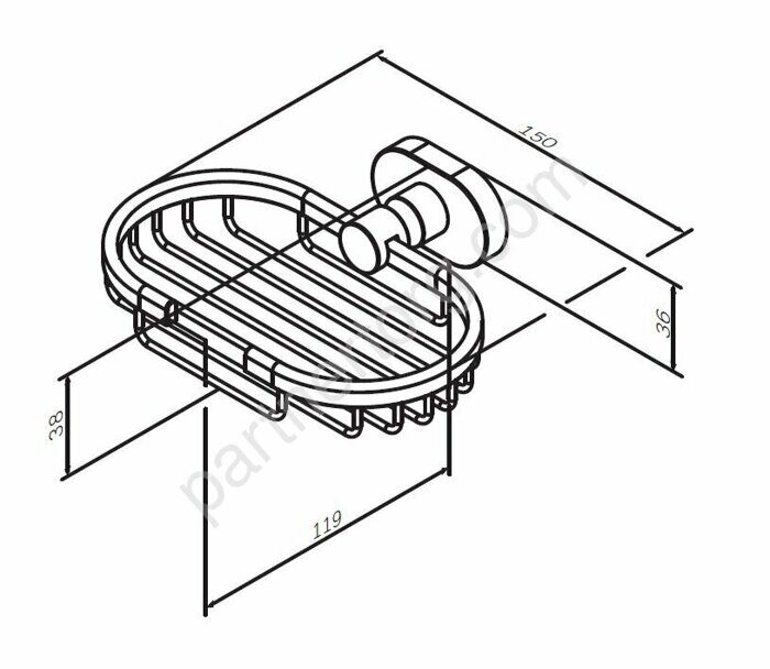 Мыльница-решетка, хром A7434600 Sense L
