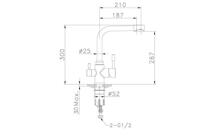 Expert LM5061S, смеситель для кухни с подключением к фильтру питьевой воды, хром Lemark