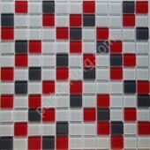 Красно-белая стеклянная мозаика Crystal series S-455