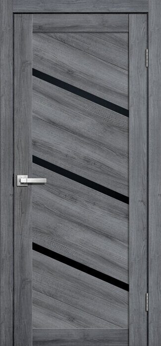 L05 Lite FlyDoors дверь межкомнатная стоунвуд черное стекло