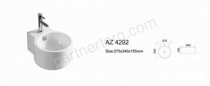 Azario Trend белая раковина навесная 34х27,5х15,5см AZ-4292