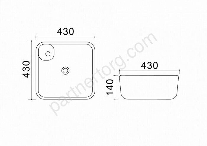 Azario Trend белая раковина настольная 43х43х14см AZ41267