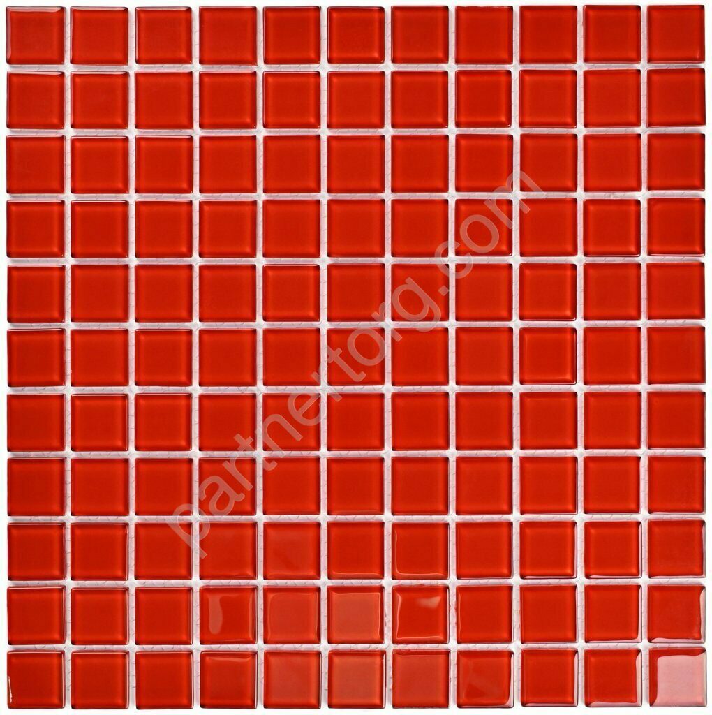 Red glass красная мозаика стеклянная на сетке Bonaparte