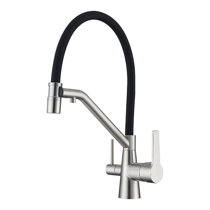 Raglo R80.62.05 смеситель для кухни со съемным изливом на магните и подключением фильтра питьевой воды, сатин