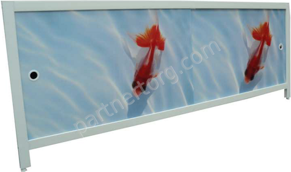 Золотые рыбки Ультралегкий Арт экран под ванну пластик 1,48 м,  1,68м