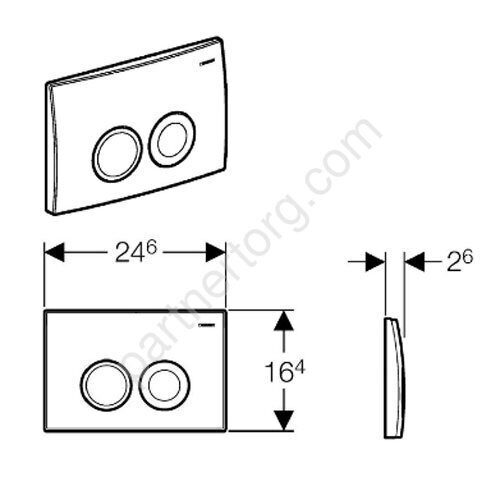 Клавиша смыва Delta 21 хром для инсталляции Geberit