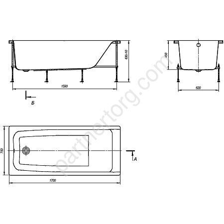 Elba Roca ванна акриловая прямоугольная 150х75см