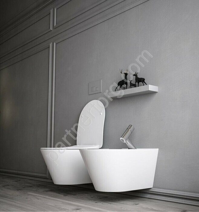Rimless Logan L3W AVVA безободковый подвесной унитаз с сидением Soft Close Aquanet