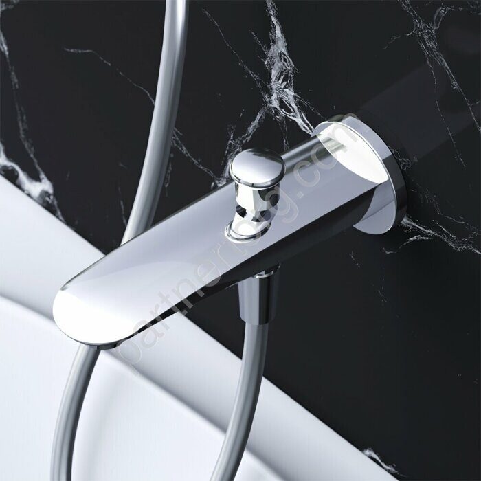 F8070100 Like, излив на ванну 175 мм с переключателем на душ, хром, шт.