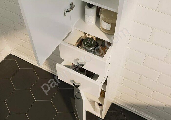 Story 29Н 2я 2д пенал напольный белый глянцевый