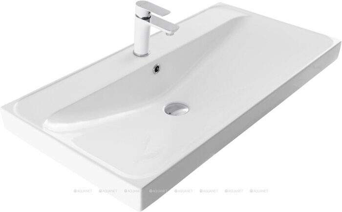 Flash 915*468*195 раковина накладная керамическая с отверстием под смеситель Aquanet