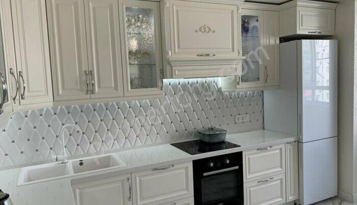 Ceramic Series TR-1025A белая глянцевая плитка объемный ромб 10х20см