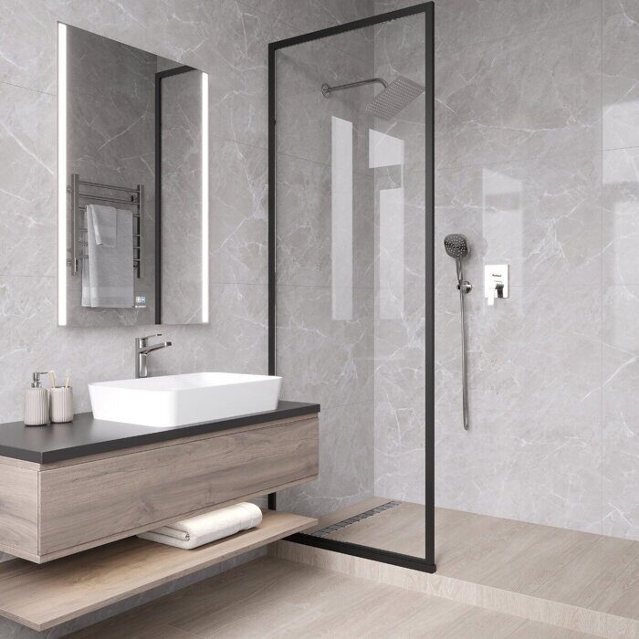 Mramor Chic Silver серый полированный керамогранит 60х120см Ceradim