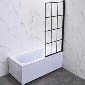 Veconi PL77R-70-01-C6 шторка на ванну 70х150 см, профиль черный