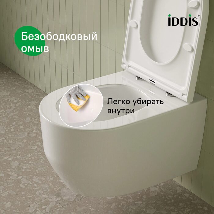 Эйгер унитаз подвесной безободковый Торнадо Iddis с сиденьем AIQRDSEi25