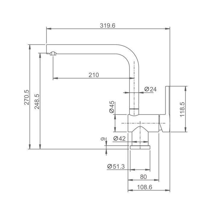 S205.40 Splenka Смеситель для кухни, хром