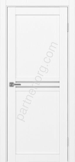 Турин 552.12 межкомнатная дверь белый снежный со стеклом мателюкс