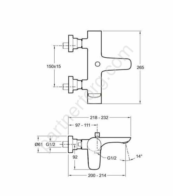 Aleo смеситель для ванны и душа Jacob Delafon E72282-CP