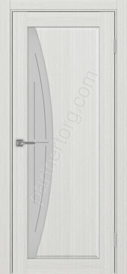 Сицилия 722.21 линии межкомнатная дверь ясень серебристый со стеклом мателюкс