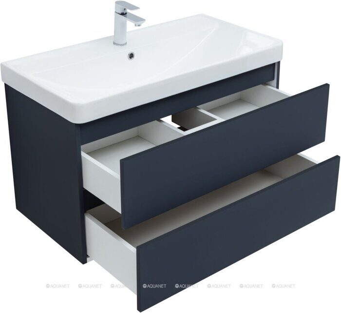 Вега 2.0 90 тумба маренго для ванной комнаты 2 ящика Aquanet