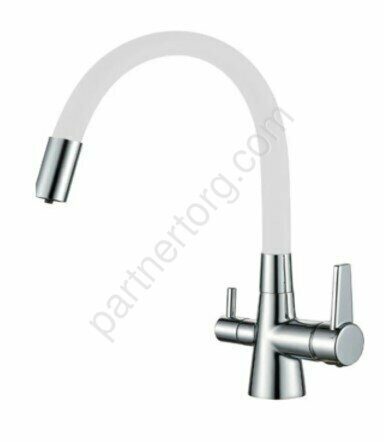 HB76858-8 Haiba смеситель для кухни с фильтром для воды, белый/хром