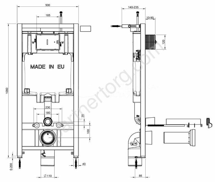 Vox  Jacob Delafon комплект инсталляции  и унитаза с сидением, без клавиши смыва