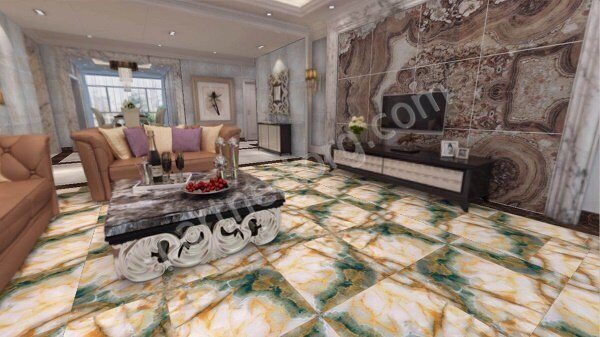 Shaturatile PY60506 Juliano керамогранит бежевый/серый/зеленый полированный  60х60 см