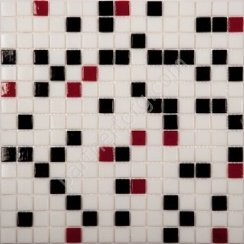 Красно-черная стеклянная мозаика Econom series MIX9