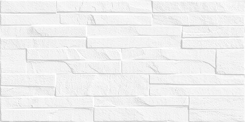 Discover настенная плитка белая матовая декофон 25х50см Alma Ceramica TWU2550DCV10