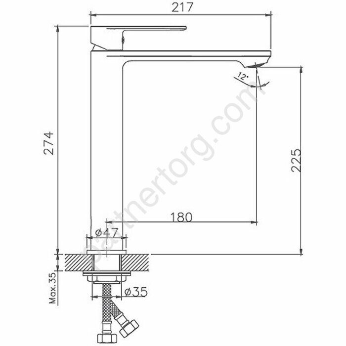 HB11590-7 Haiba смеситель для раковины высокий, черный