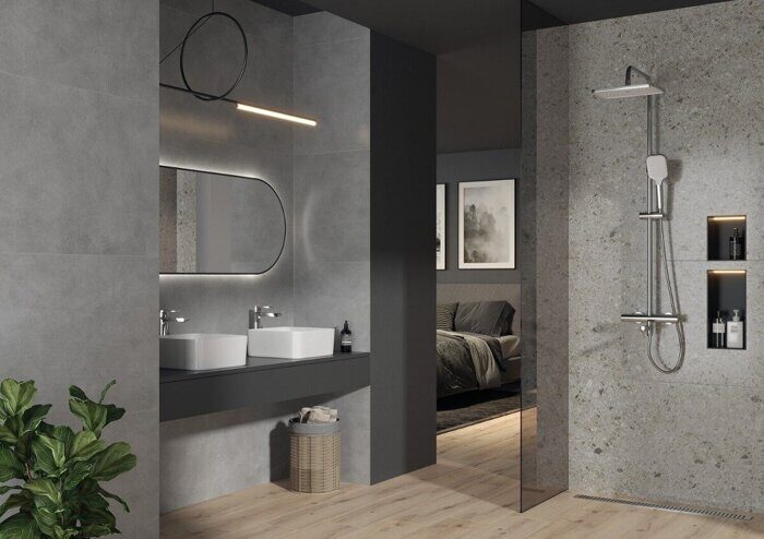 Cento A17439 керамогранит серый матовый ректификат 120х60см Cersanit