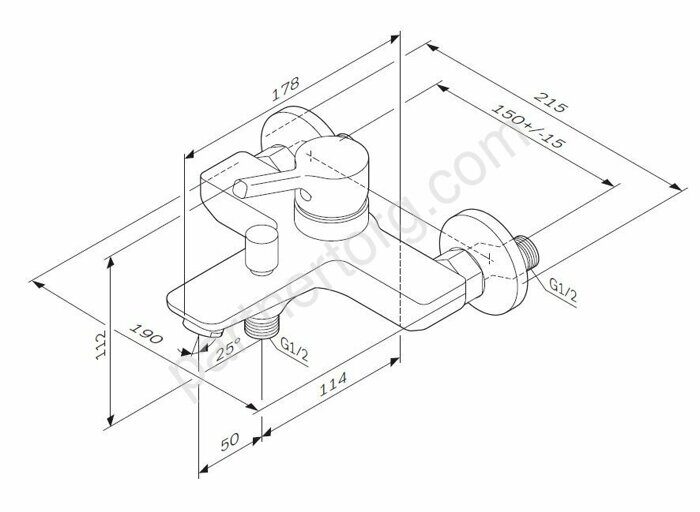 F85B10000 X-Joy S, смеситель для ванны и душа излив 164 мм, хром, шт