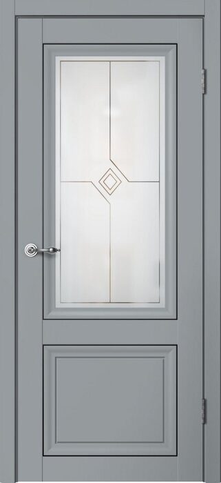 M01 ПО Mone FlyDoors дверь межкомнатная эмалит серый матовое стекло